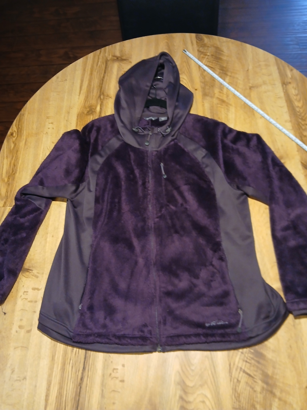 Eddie Bauer Deep Purple Hooded Teddy Fleece Jacket